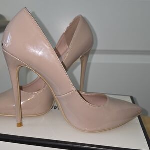 Classic Nude Patent Pointed-Toe Pumps - Women